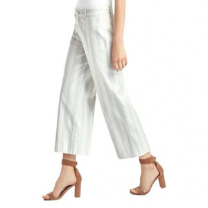GAP Wide-leg Crop High Rise Chinos Blue and White Stripe